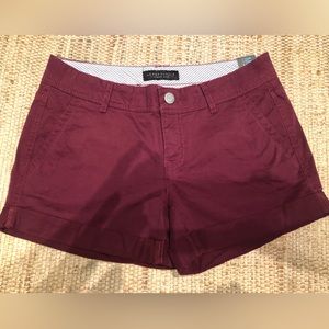 NWT Aeropostale burgundy midi shorts sz 4 3.5 inseam